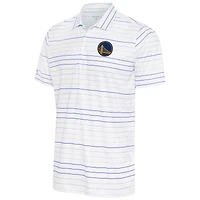 Polo Ryder Antigua blanc/bleu roi pour homme des Golden State Warriors