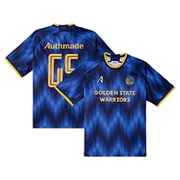 maillot de football Authmade x NBA bleu Golden State Warriors pour hommes, tendance