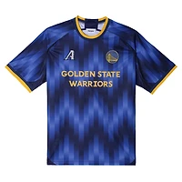 maillot de football Authmade x NBA bleu Golden State Warriors pour hommes, tendance