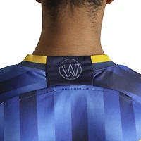 maillot de football Authmade x NBA bleu Golden State Warriors pour hommes, tendance