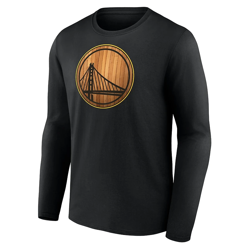 Men's  Black Golden State Warriors Hardwood Long Sleeve T-Shirt