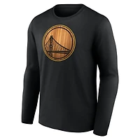Men's  Black Golden State Warriors Hardwood Long Sleeve T-Shirt
