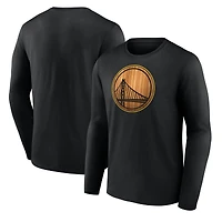 Men's  Black Golden State Warriors Hardwood Long Sleeve T-Shirt