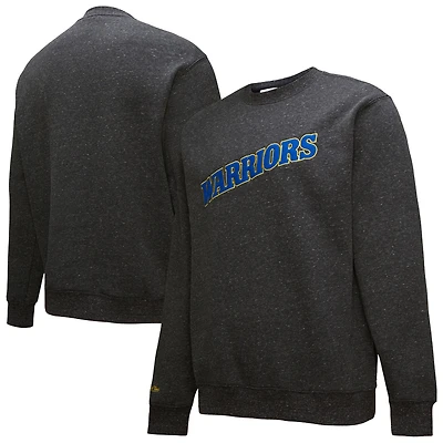 Sweat-shirt à capuche noir délavé avec logo vintage Mitchell & Ness Black Out Collection pour homme des Golden State Warriors