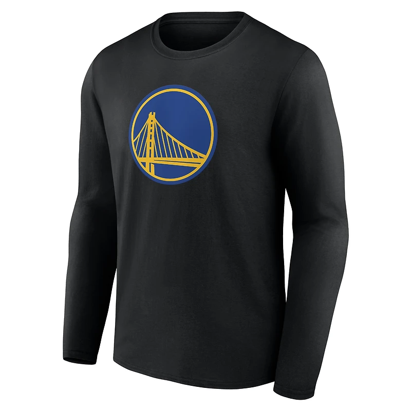 Men's  Black Golden State Warriors Primary Logo Long Sleeve T-Shirt