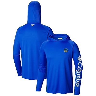 T-shirt à capuche manches longues bleu Columbia Golden State Warriors Terminal Tackle pour homme