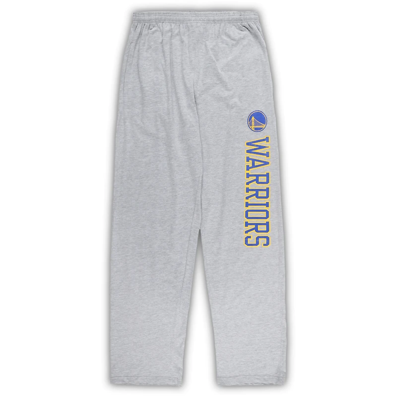 Men's Concepts Sport Royal/Heather Gray Golden State Warriors Big & Tall Top and Pajama Pants Sleep Set