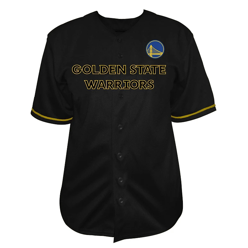 Maillot Fanatics Black Golden State Warriors pour homme, grandes tailles, à boutons.