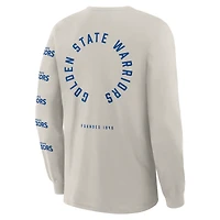 Men's Fanatics Cream Golden State Warriors Crossover Collection Ball Screen Action Premium Long Sleeve T-Shirt