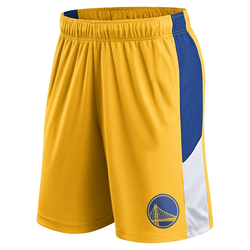 Short de performance d'entraînement Fanatics Gold Golden State Warriors pour hommes