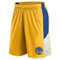 Short de performance d'entraînement Fanatics Gold Golden State Warriors pour hommes