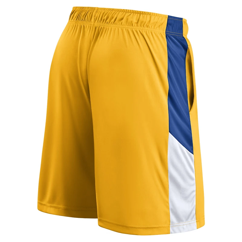 Short de performance d'entraînement Fanatics Gold Golden State Warriors pour hommes