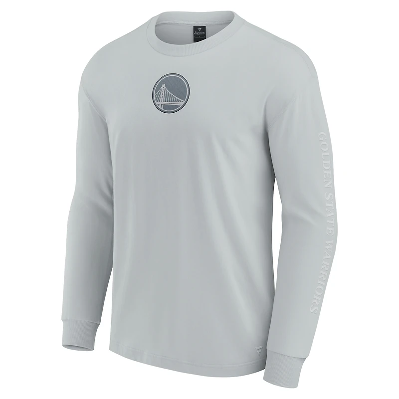 T-shirt à manches longues Fanatics gris pour hommes Golden State Warriors Elements Strive