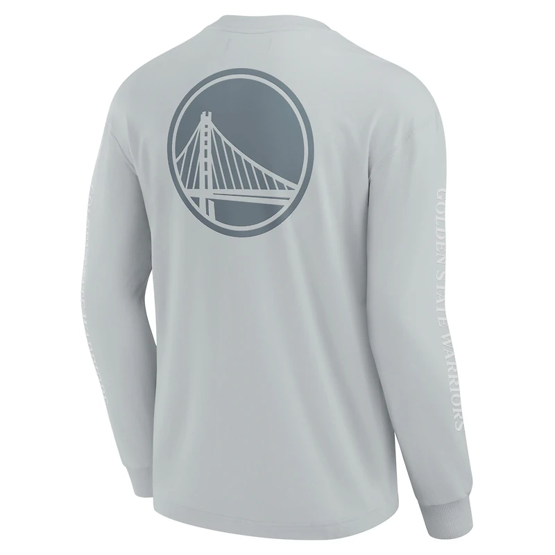 T-shirt à manches longues Fanatics gris pour hommes Golden State Warriors Elements Strive