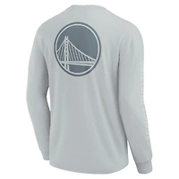 T-shirt à manches longues Fanatics gris pour hommes Golden State Warriors Elements Strive