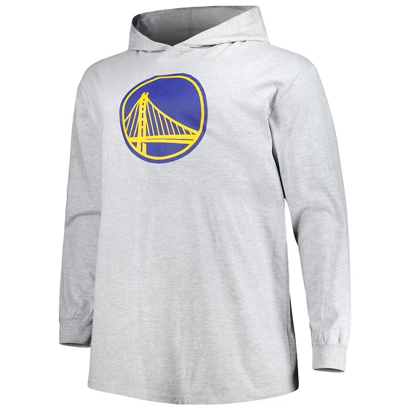 Men's Fanatics Heather Gray Golden State Warriors Big & Tall Pullover Hoodie