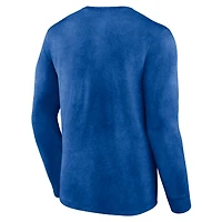 T-shirt à manches longues Fanatics Heather Royal Golden State Warriors Front Court Press Snow Wash pour hommes