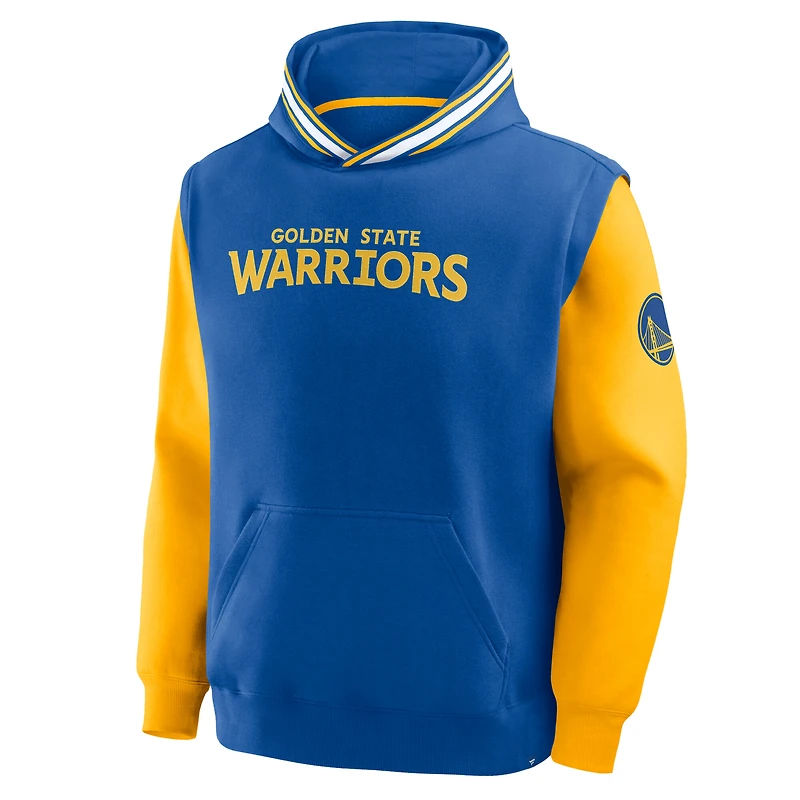 Men's Fanatics  Royal/Gold Golden State Warriors Half Court Shot Clock Fastbreak Hoodie