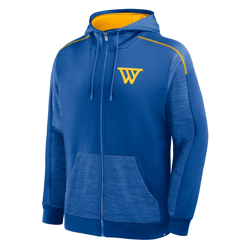 Men's Fanatics Royal Golden State Warriors Back Door Cut Play Defender Full-Zip Hoodie