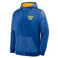 Men's Fanatics Royal Golden State Warriors Back Door Cut Play Defender Full-Zip Hoodie