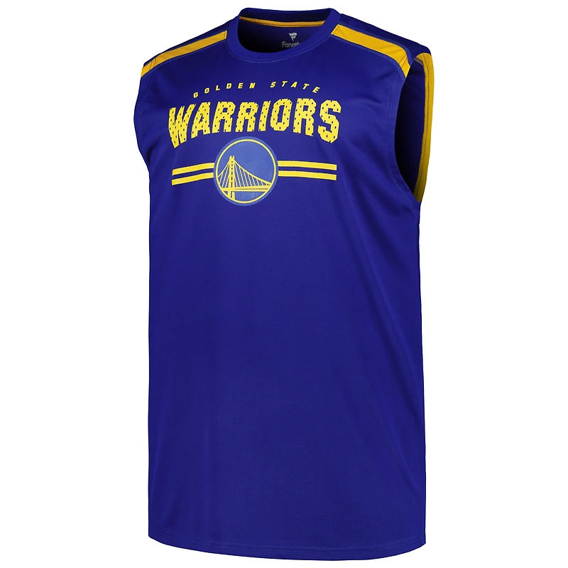 Débardeur musculaire Fanatics Royal Golden State Warriors Big & Tall pour hommes