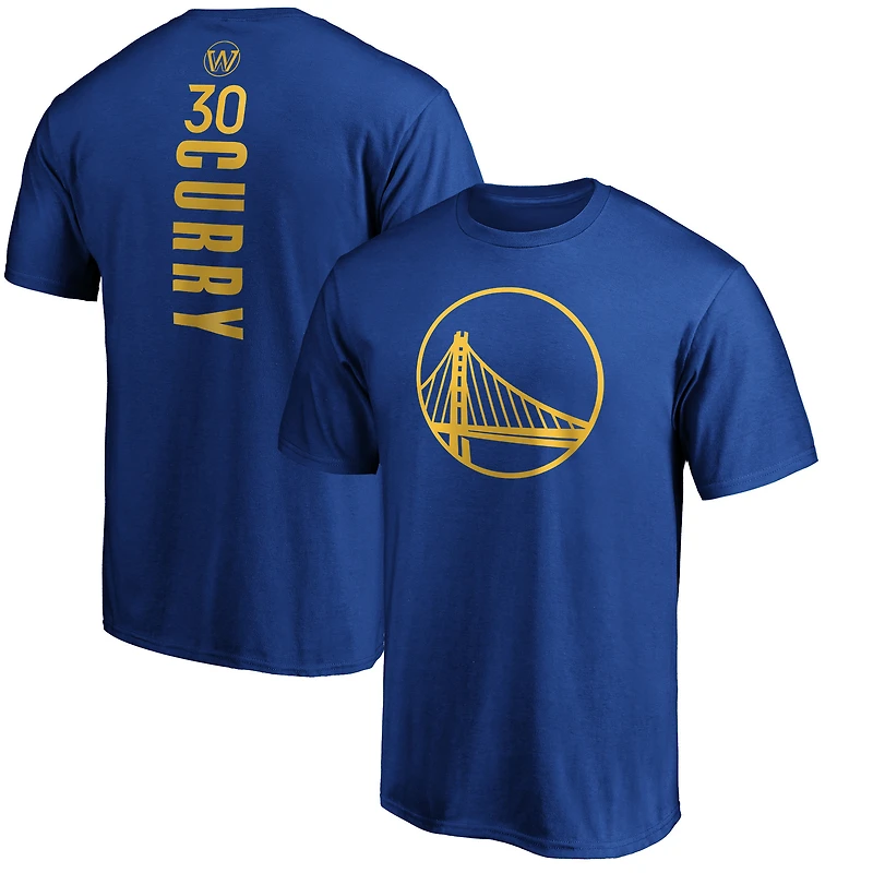 Fanatics pour hommes Stephen Curry Royal Golden State Warriors Team Playmaker Nom et numéro T-shirt