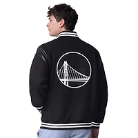 Veste universitaire à boutons-pression G-III Sports by Carl Banks pour homme, noire, Golden State Warriors Clutch Hitter