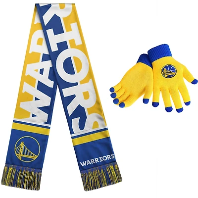 Gants et écharpe Golden State Warriors pour hommes - Ensemble