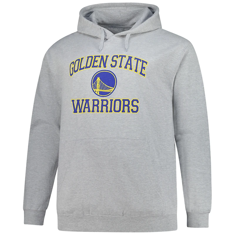 Men's Heathered Gray Golden State Warriors Big & Tall Heart Soul Pullover Hoodie