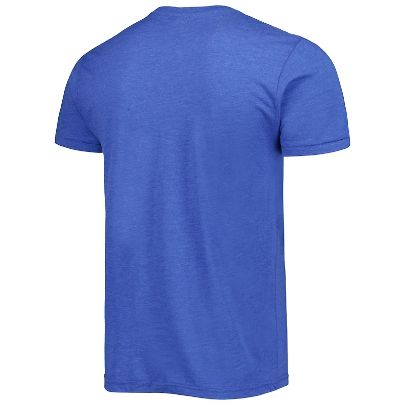 T-shirt à trois mélanges Caricature Hommage Stephen Curry Royal Golden State Warriors pour homme