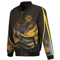 Blouson aviateur en nylon entièrement zippé JH Design noir Golden State Warriors 2022/23 City Edition pour homme