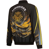 Blouson aviateur en nylon entièrement zippé JH Design noir Golden State Warriors 2022/23 City Edition pour homme
