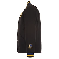 Veste à boutons-pression complète JH Design noire pour homme, édition spéciale Golden State Warriors