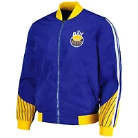 Blouson aviateur zippé JH Design Royal Golden State Warriors pour homme
