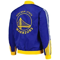 Blouson aviateur zippé JH Design Royal Golden State Warriors pour homme