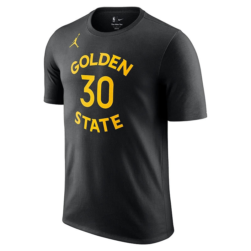 Men's Jordan Brand Stephen Curry Black Golden State Warriors Statement Edition Name & Number T-Shirt