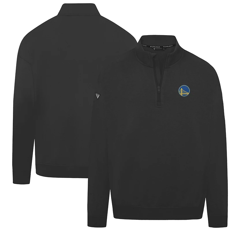 Men's Levelwear Black Golden State Warriors Murray Quarter-Zip Pullover