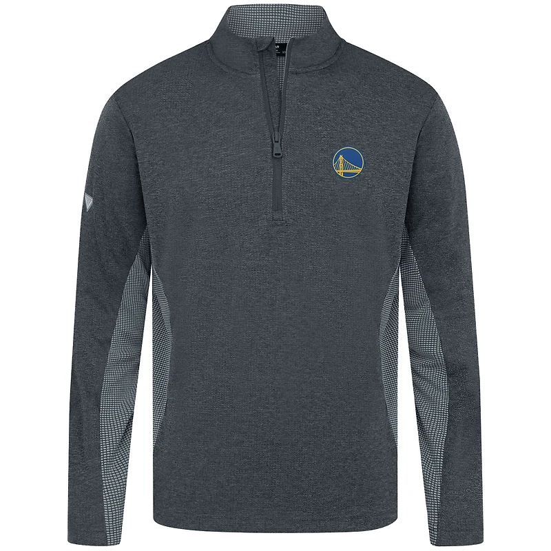 Men's Levelwear Heather Black Golden State Warriors Waffle Insignia 2.0 Quarter-Zip Top