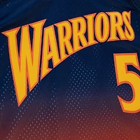 Maillot de joueur Mitchell & Ness Baron Davis bleu marine/orange Golden State Warriors 2006/07 Hardwood Classics Fadeaway Swingman pour homme