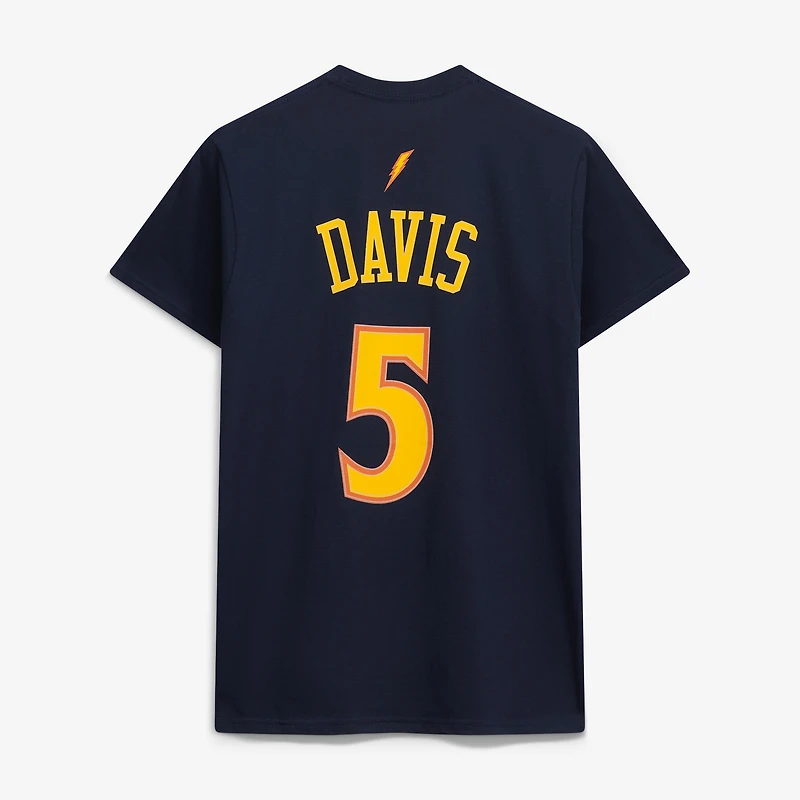 T-shirt Mitchell & Ness Baron Davis bleu marine Golden State Warriors Hardwood Classics pour homme, avec nom et numéro brodés