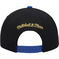 Casquette Snapback Side Core 2.0 Mitchell & Ness noir/Royal Golden State Warriors pour hommes