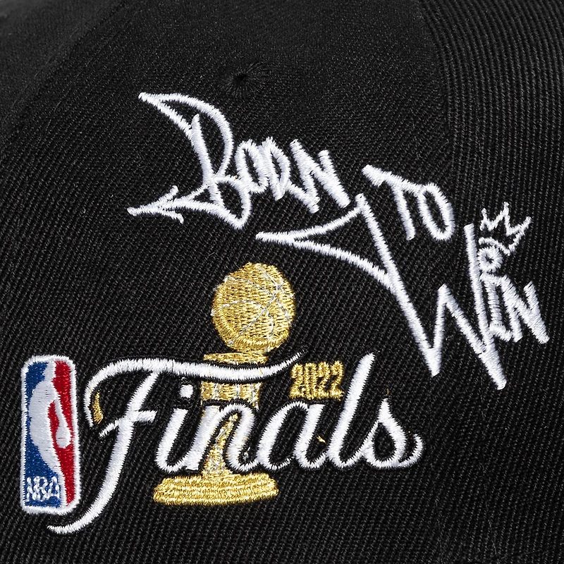 Casquette ajustable noire Mitchell & Ness Golden State Warriors pour homme, Finale NBA 2022, Born To Win Pro Crown
