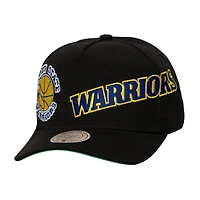 Casquette ajustable Mitchell & Ness noire Golden State Warriors avec logo Busted pour homme