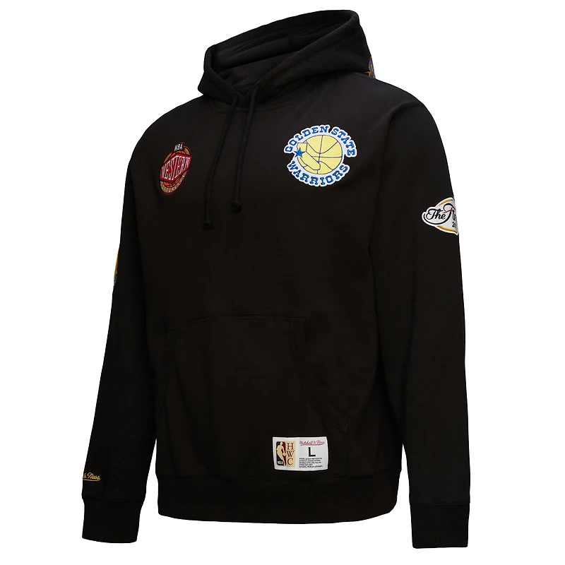 Sweat à capuche noir pour homme Mitchell & Ness Golden State Warriors Hardwood Classics Blackout Collection