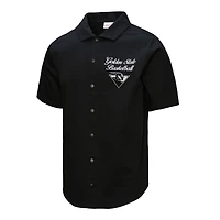 Men's Mitchell & Ness Black Golden State Warriors Hardwood Classics Camp Shirt
