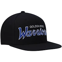 Casquette snapback Mitchell & Ness Hardwood Classics Script 2.0 noire pour homme, Golden State Warriors