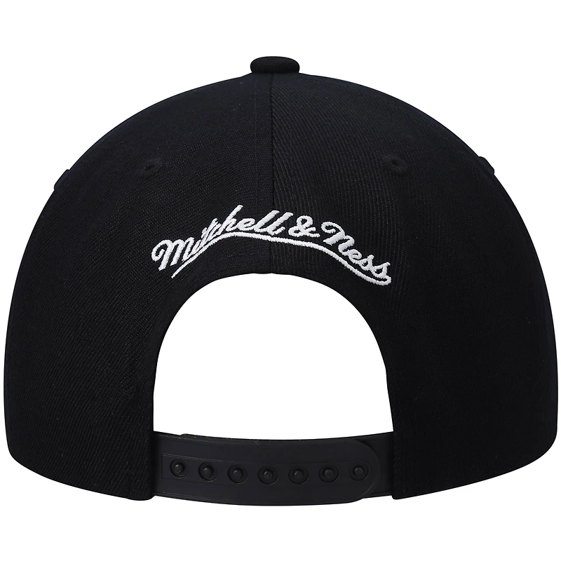 Casquette snapback Mitchell & Ness Hardwood Classics Script 2.0 noire pour homme, Golden State Warriors