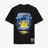 Men's Mitchell & Ness  Black Golden State Warriors Lightning T-Shirt