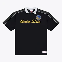 Men's Mitchell & Ness  Black Golden State Warriors Polo Jersey