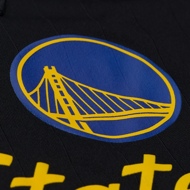 Men's Mitchell & Ness  Black Golden State Warriors Polo Jersey